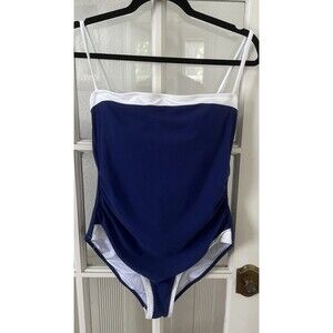 Blue One Piece Swimsuit Tummy Control Women's Large Bathing Suit